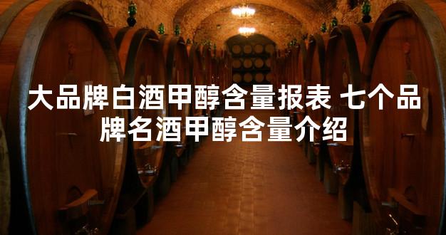 大品牌白酒甲醇含量报表 七个品牌名酒甲醇含量介绍